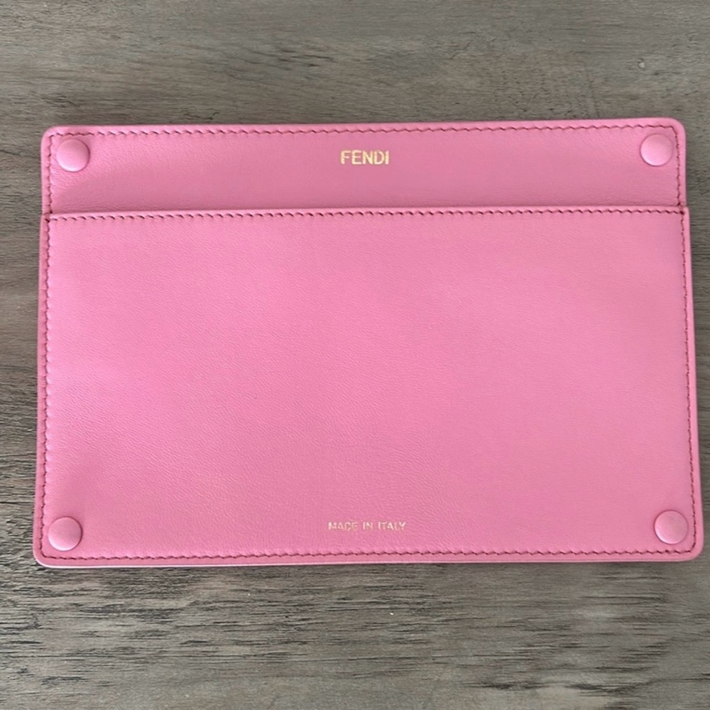 Fendi pouch in snap in Pink Leather for peekaboo bag